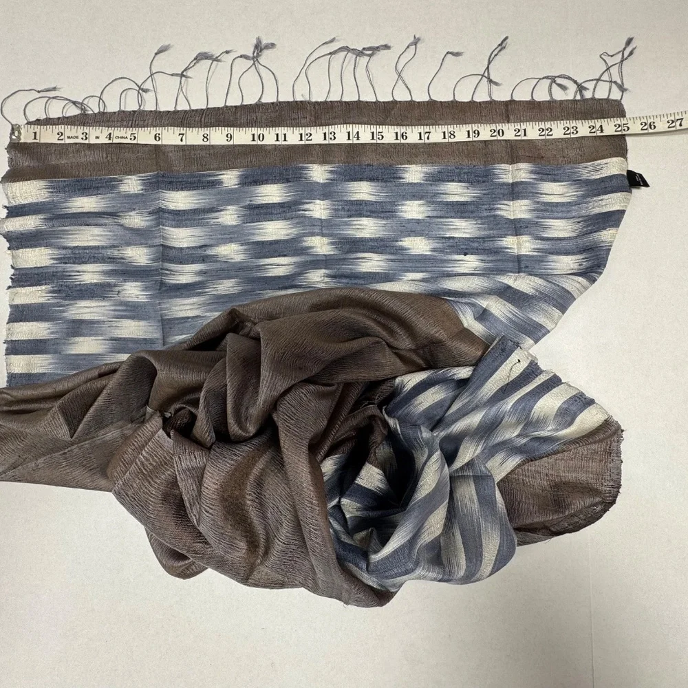 Unisex‎ Silk Scarf With Thin Fringes 68